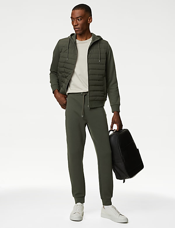 Cuffed Cotton Blend Zip Pocket Joggers