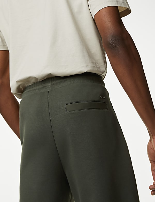 Cuffed Cotton Blend Zip Pocket Joggers