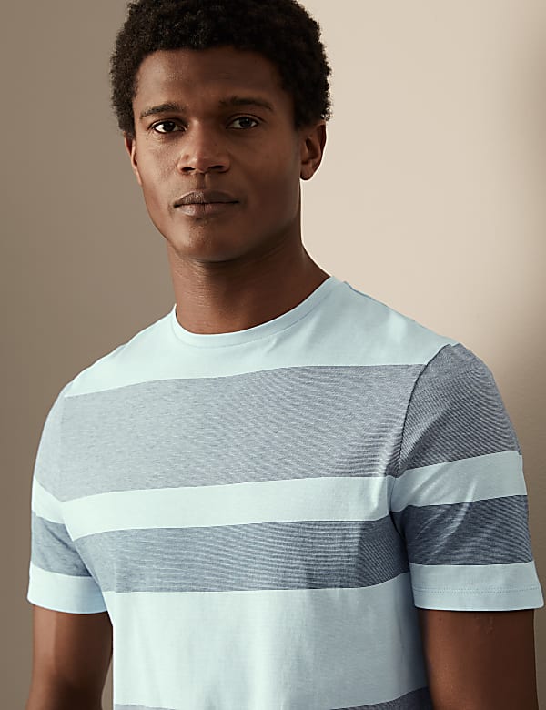 Pure Cotton Striped T-Shirt