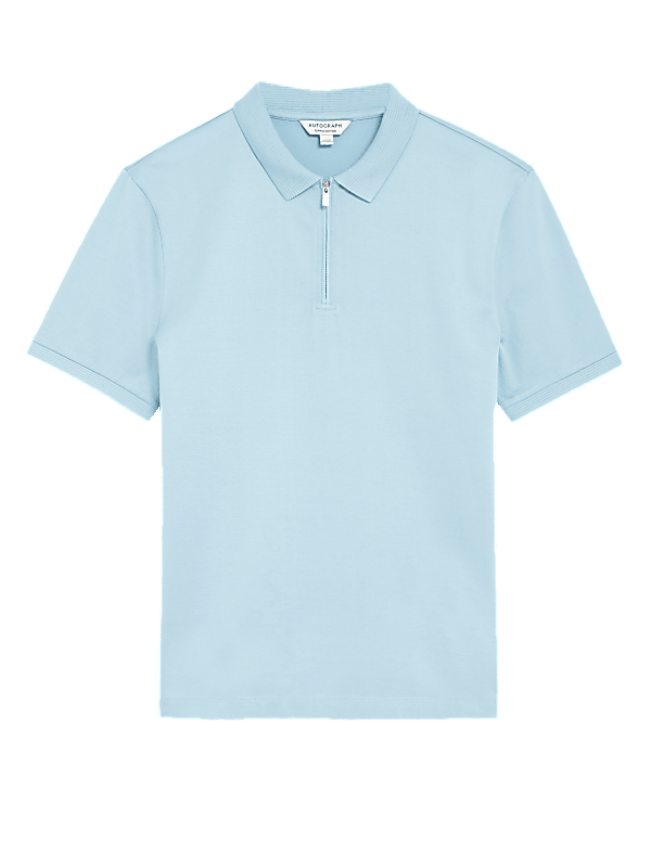 Pure Supima® Cotton Zip Up Polo Shirt