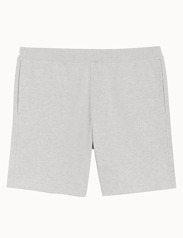 Textured Pure Cotton Jersey Shorts