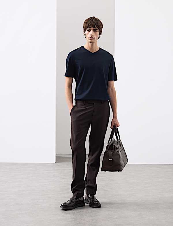 Pure Supima&reg; Cotton V-Neck T-Shirt - US