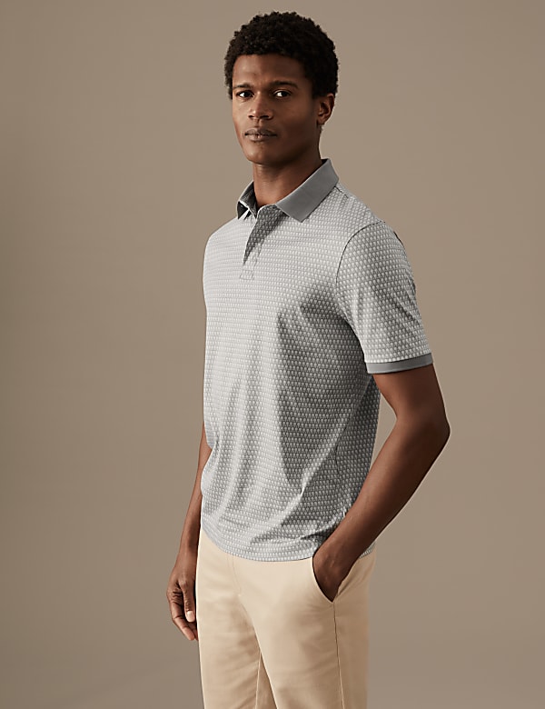 Pure Supima&reg; Cotton Printed Polo Shirt