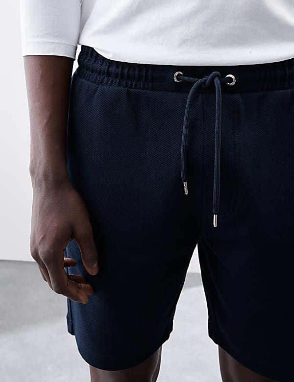 Jersey-Shorts mit Strukturmuster - AT