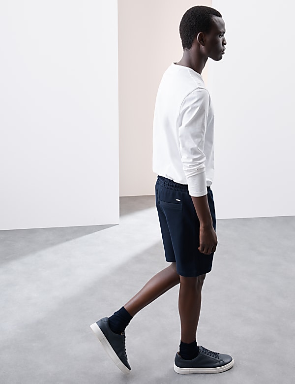 Jersey-Shorts mit Strukturmuster - AT