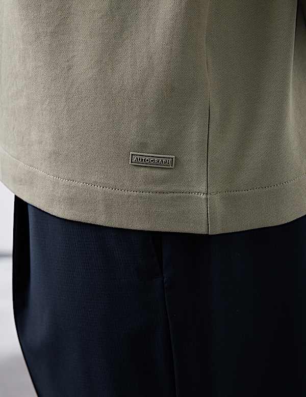 Cotton Blend Micro Pique T-Shirt - GR