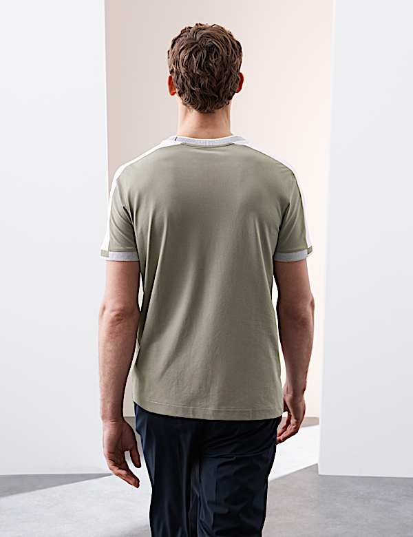 Cotton Blend Micro Pique T-Shirt - GR