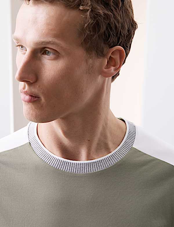 Cotton Blend Micro Pique T-Shirt - GR