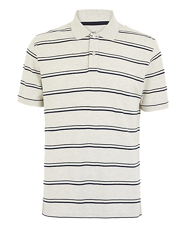 Cotton Striped Polo Shirt