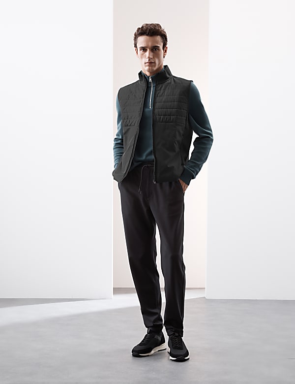 Funnel Neck Quilted Gilet - US