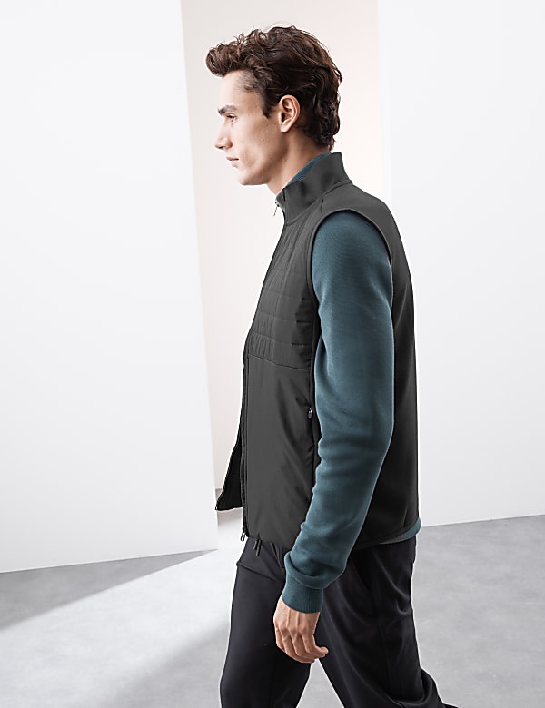 Funnel Neck Quilted Gilet - US