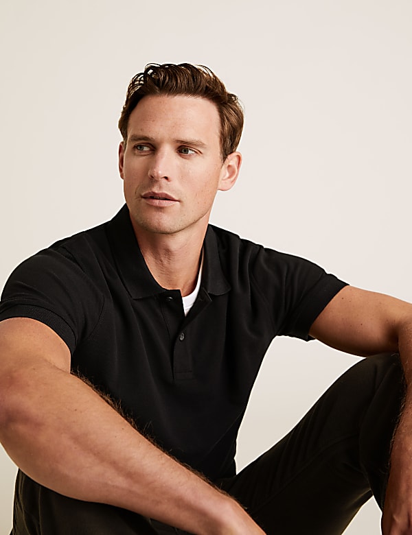 Pure Cotton Pique Polo Shirt