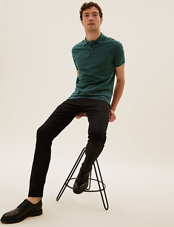 Slim Fit Pure Cotton Pique Polo Shirt