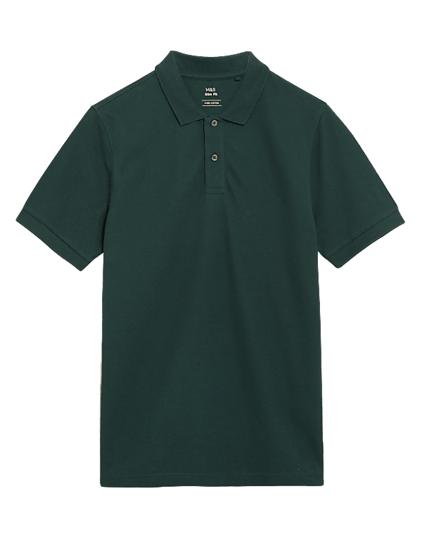 Slim Fit Pure Cotton Pique Polo Shirt