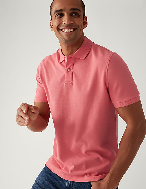 Pure Cotton Pique Regular Fit Polo Shirt