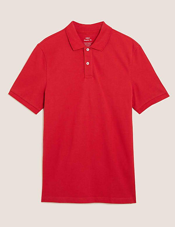 Pure Cotton Pique Regular Fit Polo Shirt - GR