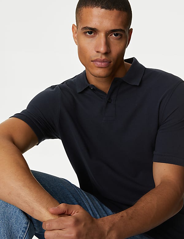 Pure Cotton Pique Polo Shirt - GR