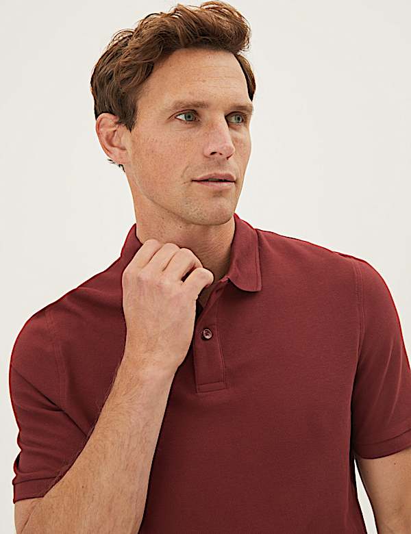 Pure Cotton Pique Regular Fit Polo Shirt