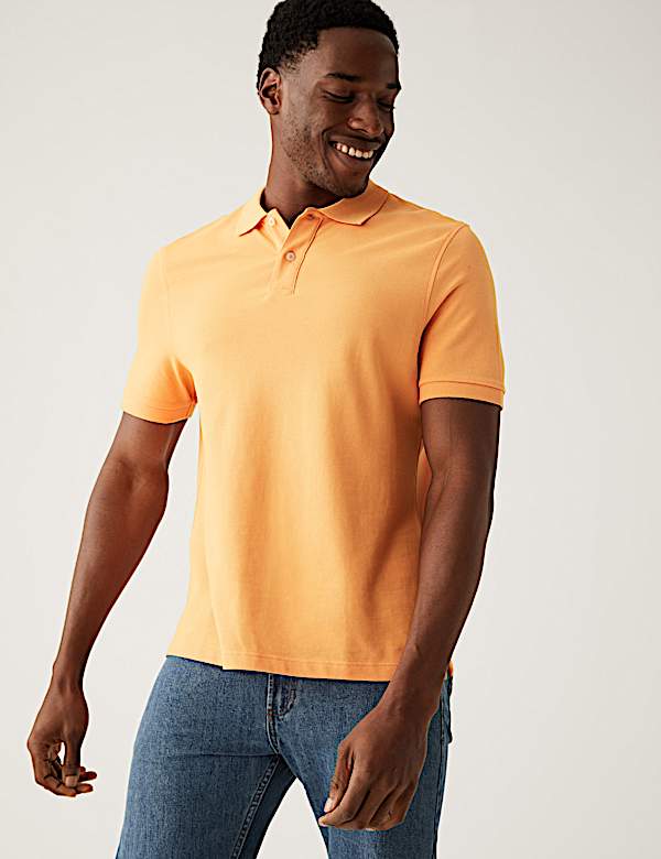 Pure Cotton Pique Regular Fit Polo Shirt