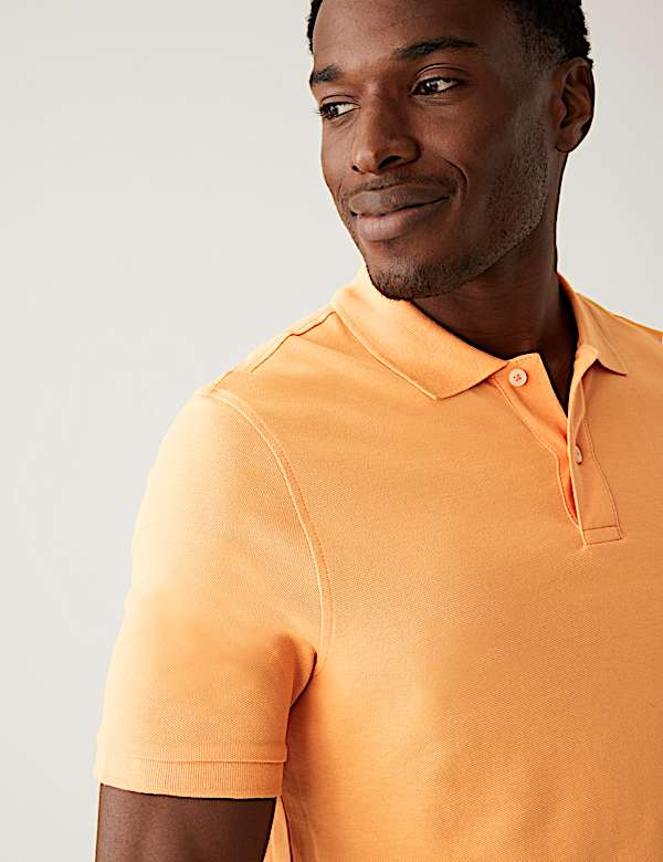 Pure Cotton Pique Regular Fit Polo Shirt