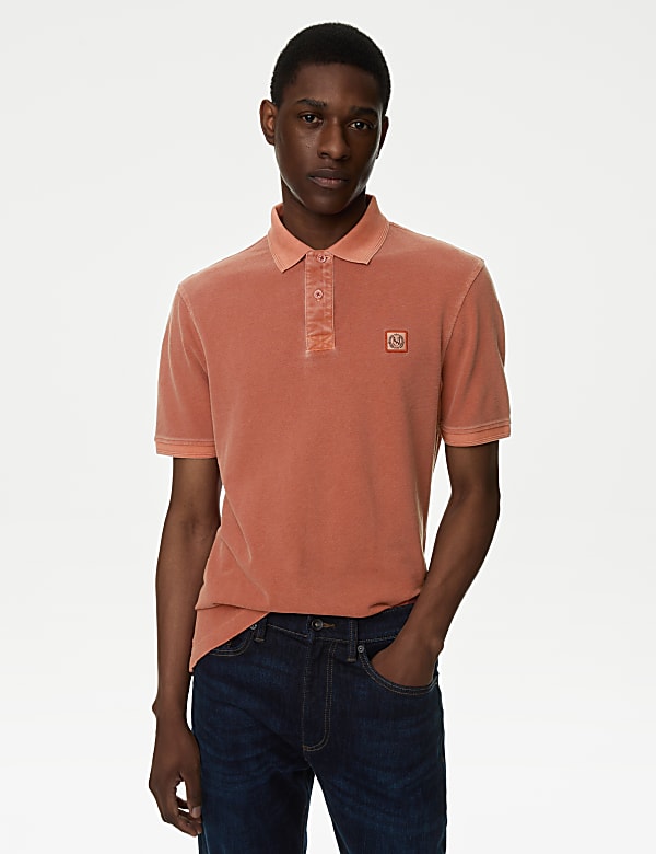 Brown and orange polo shirts clearance