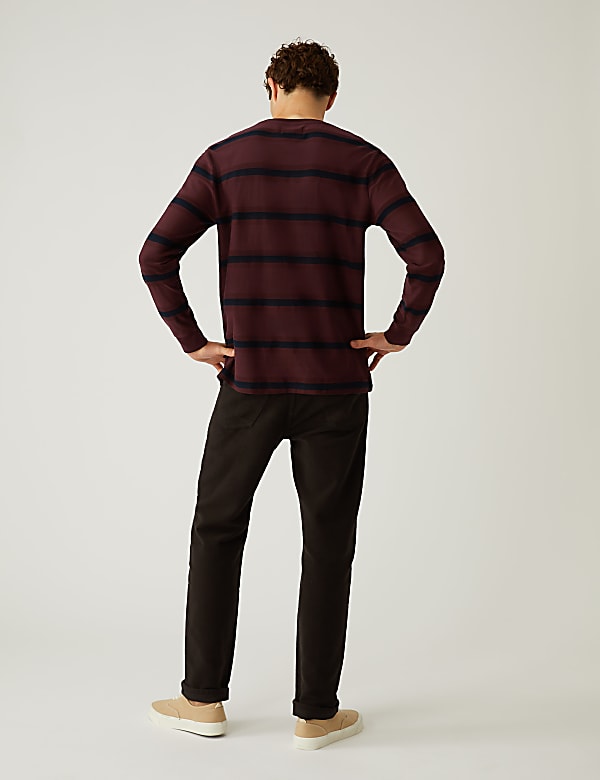 Pure Cotton Striped Long Sleeve T-Shirt
