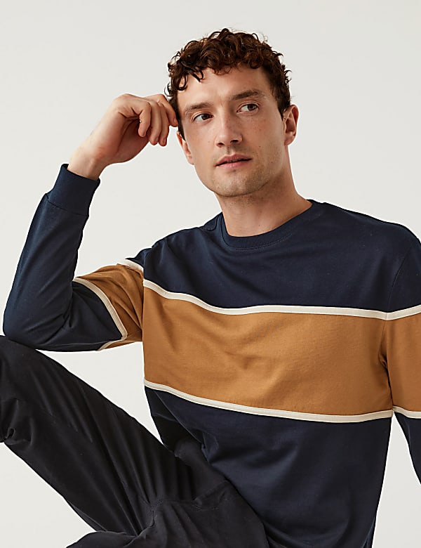 Pure Cotton Colour Block T-Shirt