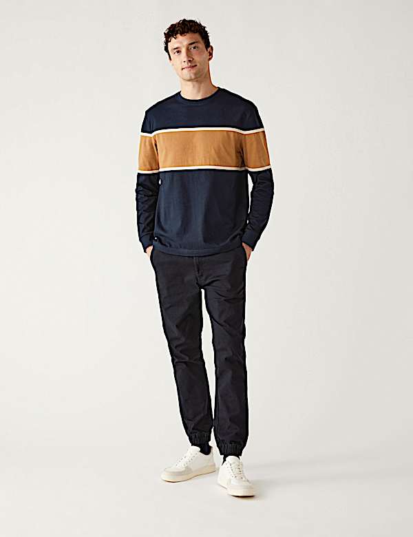 Pure Cotton Colour Block T-Shirt