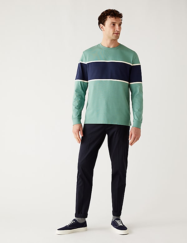 Pure Cotton Colour Block T-Shirt