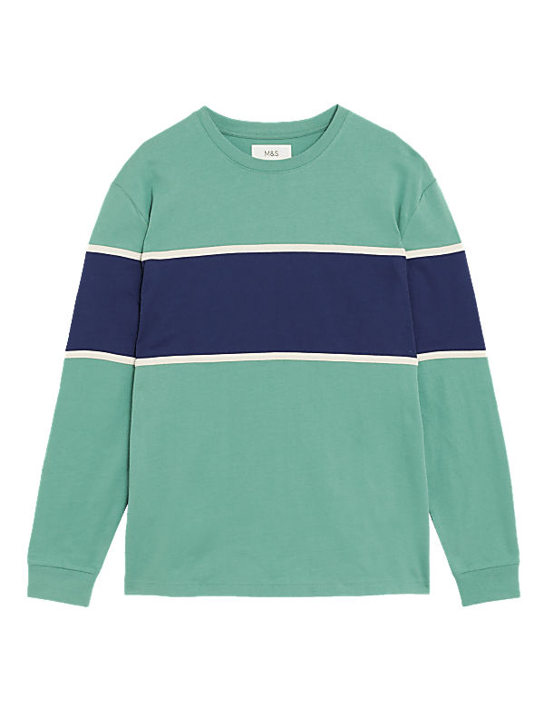 Pure Cotton Colour Block T-Shirt