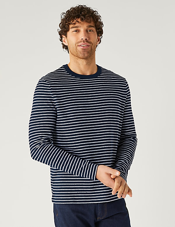 Pure Cotton Striped Long Sleeve T-Shirt