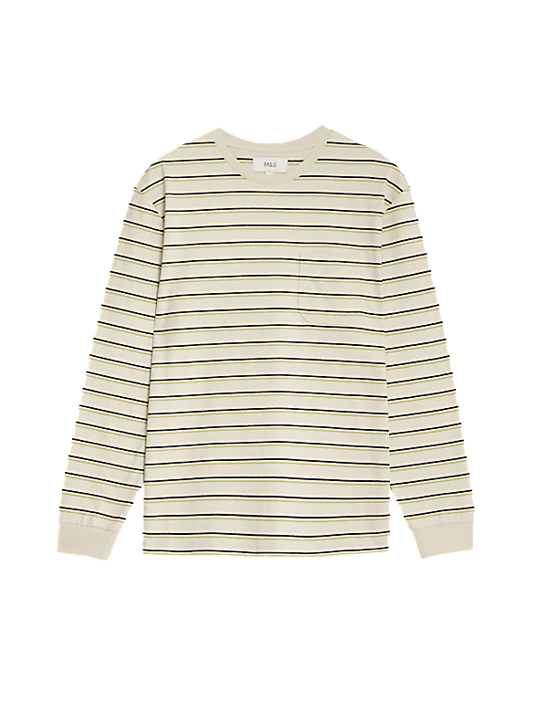 Pure Cotton Striped Long Sleeve T-Shirt
