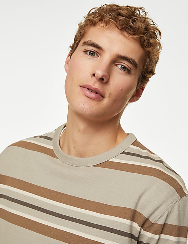 Pure Cotton Striped Long Sleeve T-Shirt