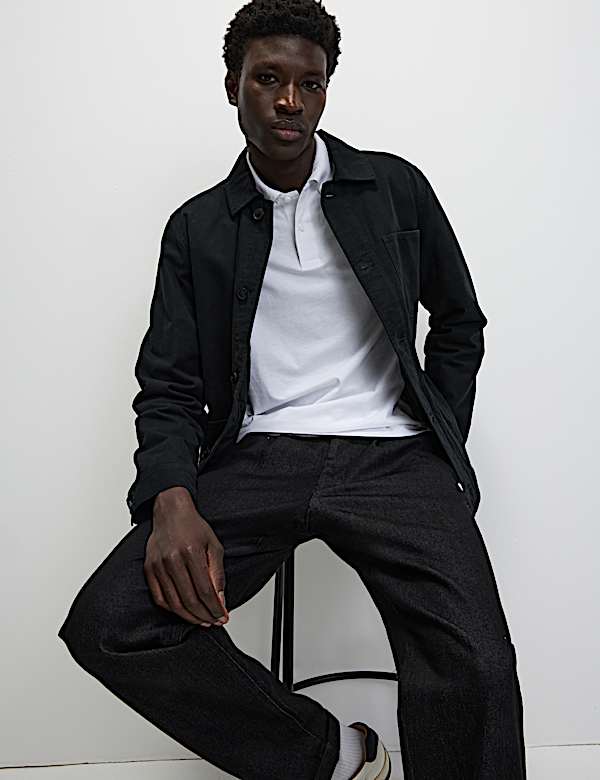 חולצת פולו מבד ג'רסי מכותנה טהורה - IL