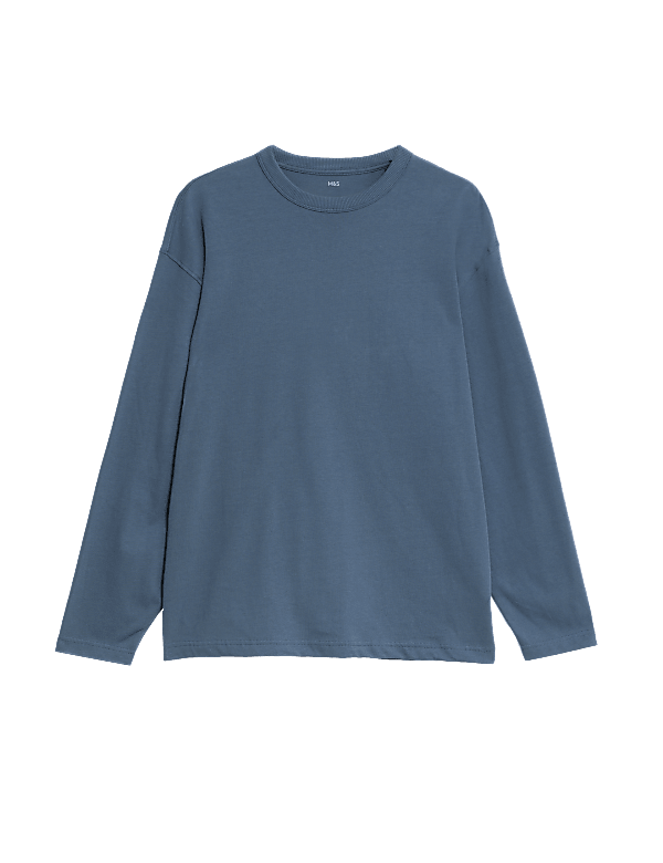 Pure Cotton Long Sleeve Oversized T-Shirt