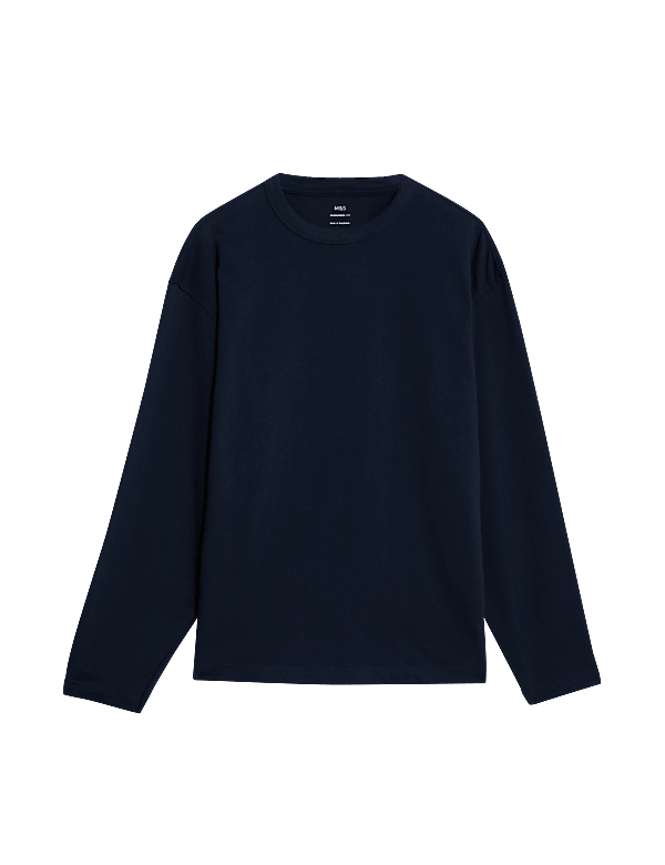 Pure Cotton Long Sleeve Oversized T-Shirt
