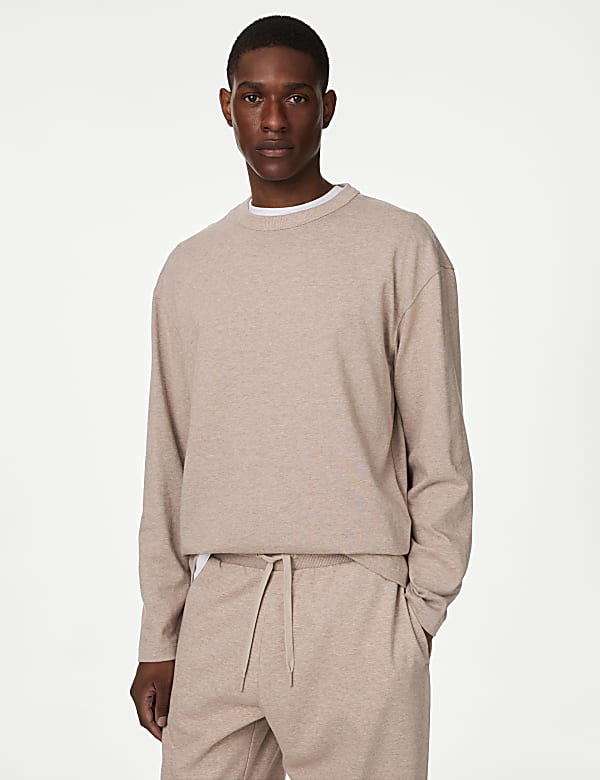Μακρυμάνικο oversized T-Shirt από 100% βαμβάκι - GR