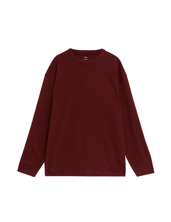 Pure Cotton Long Sleeve Oversized T-Shirt