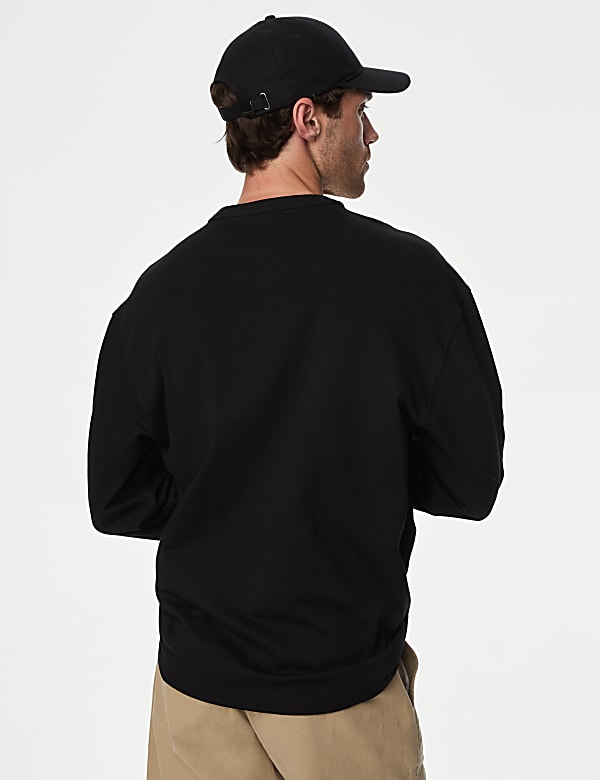 Pure Cotton Long Sleeve Oversized T-Shirt