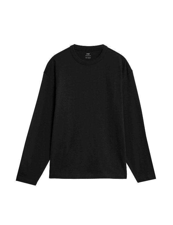 Pure Cotton Long Sleeve Oversized T-Shirt