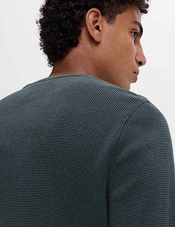 Pure Cotton 2-Tone Waffle Sweatshirt