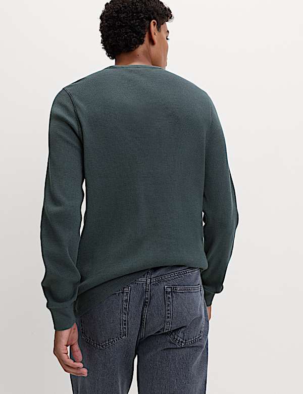 Pure Cotton 2-Tone Waffle Sweatshirt