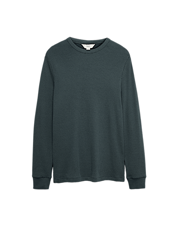 Pure Cotton 2-Tone Waffle Sweatshirt