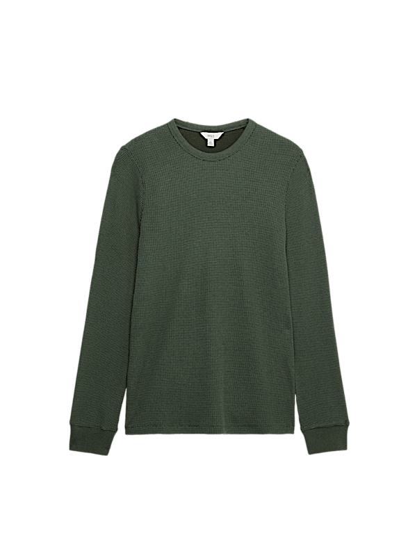 Pure Cotton 2-Tone Waffle Sweatshirt