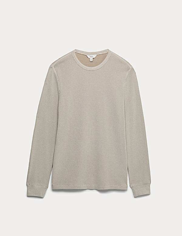 Pure Cotton 2-Tone Waffle Sweatshirt