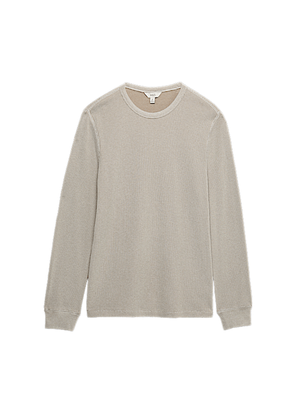 Pure Cotton 2-Tone Waffle Sweatshirt