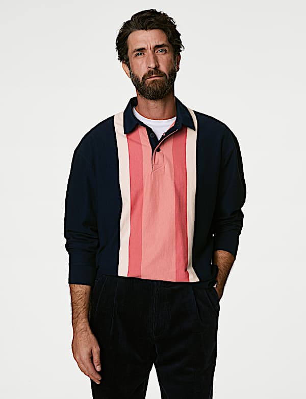 Pure Cotton Striped Rugby Shirt