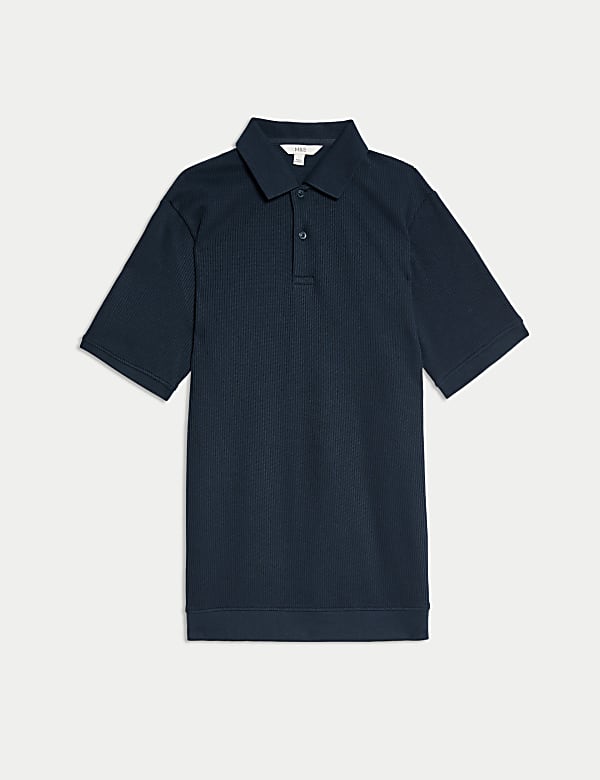 Pure Cotton Textured Polo Shirt - SE