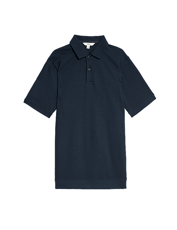 Pure Cotton Textured Polo Shirt
