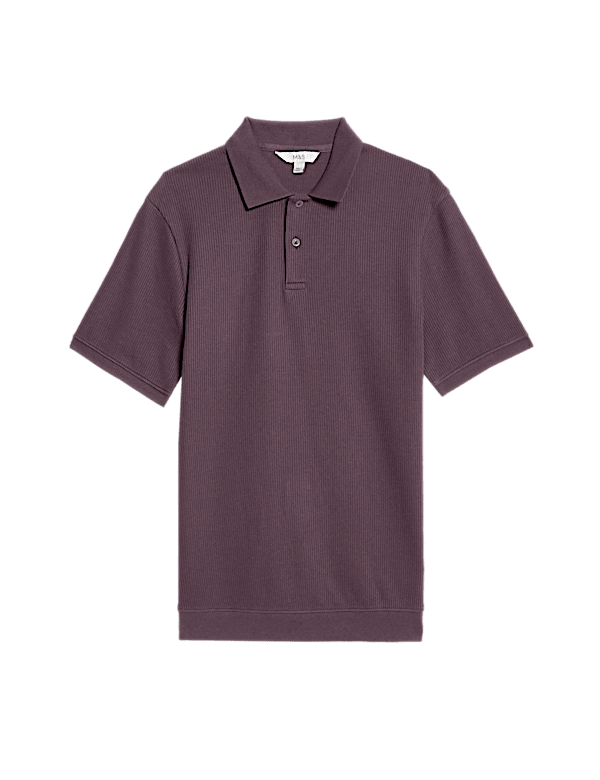 Pure Cotton Textured Polo Shirt
